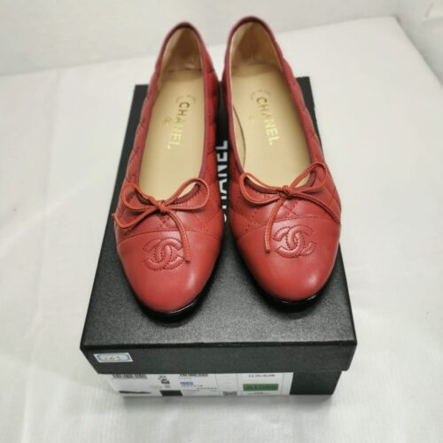 Alternative view of Chanel Ballerina Flat Quilted Leathers In Red