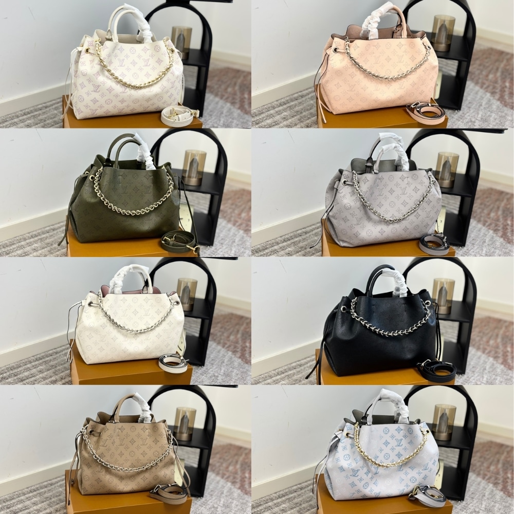 Louis Vuitton Bella Tote Mahina Leather Bucket Bag Dream Cream 32Cm M15116 - Image 10