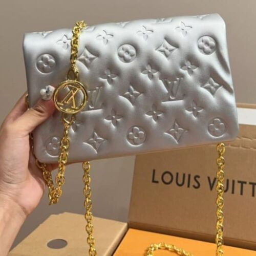 Alternative view of Louis Vuitton Pochette Coussin Monogram Embossed Crossbody Bag Silver 20Cm M82017