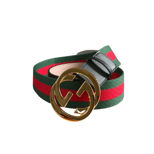 Gucci Web Canvas Belt Green And Red 40Mm