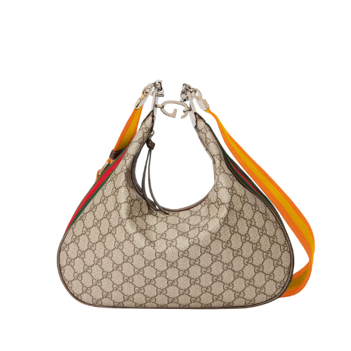 Gucci GG Attache Medium GG Supreme Canvas Shoulder Bag Beige Ebony 35cm 702823 96GRN 4091