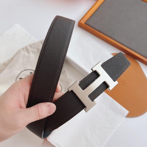 Alternative view of Hermes Belt Togo Swift Silver Buckle Brown 38Mm