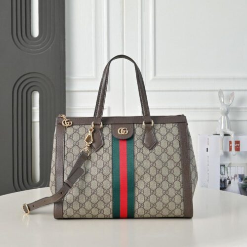 Alternative view of Gucci Ophidia Medium GG Supreme Canvas Tote Bag Beige Ebony 33Cm 524537 K05NB 8745