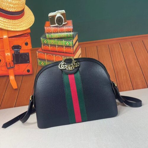 Alternative view of Gucci Ophidia Small Grained Leather Shoulder Bag Black 23cm 499621 DJ2DG 1060