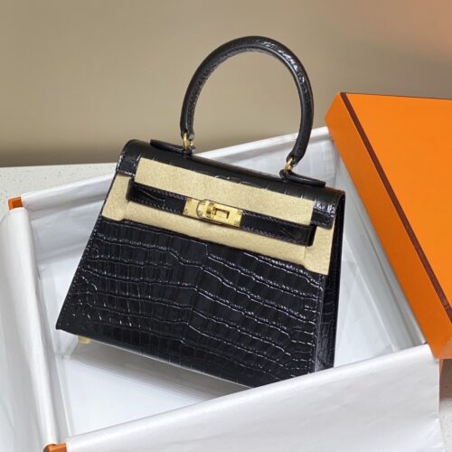 Alternative view of Hermes Mini Kelly K20 Gold-Toned Hardware Black 20Cm