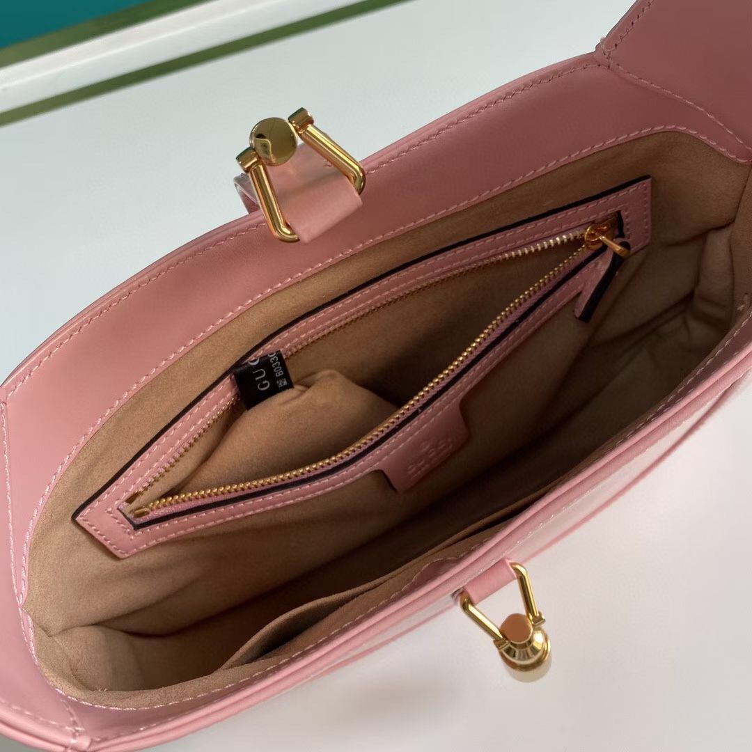 Gucci Jackie 1961 Mini Leather Shoulder Bag Light Pink 19Cm 637091 10O0G 5815 - Image 5