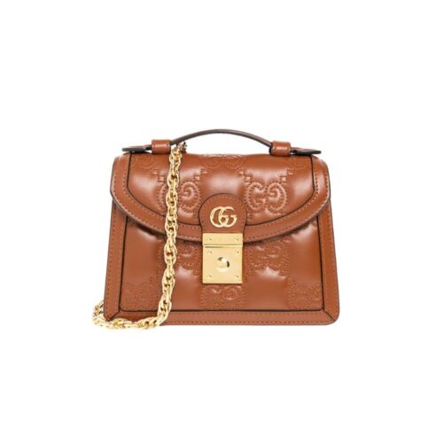 Gucci Small Leather Top Handle Bag Brown 20Cm