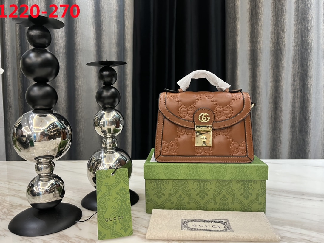 Gucci Small Leather Top Handle Bag Brown 20Cm - Image 2