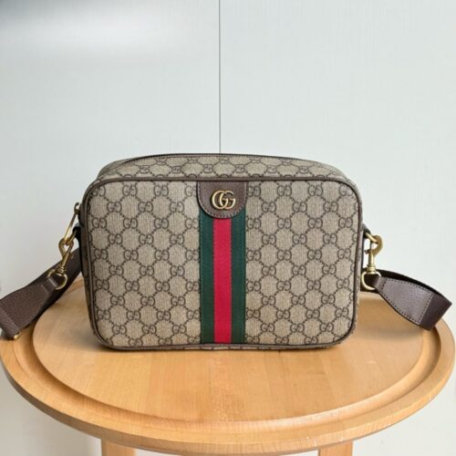 Alternative view of Gucci Ophidia Medium GG Monogram Canvas Crossbody Bag Beige And Brown 28Cm 834468 FAEOF 9745