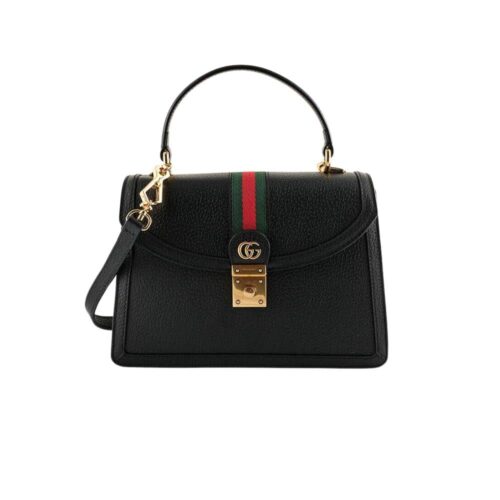 Gucci Small Grained Leather Top Handle Bag Black 24Cm