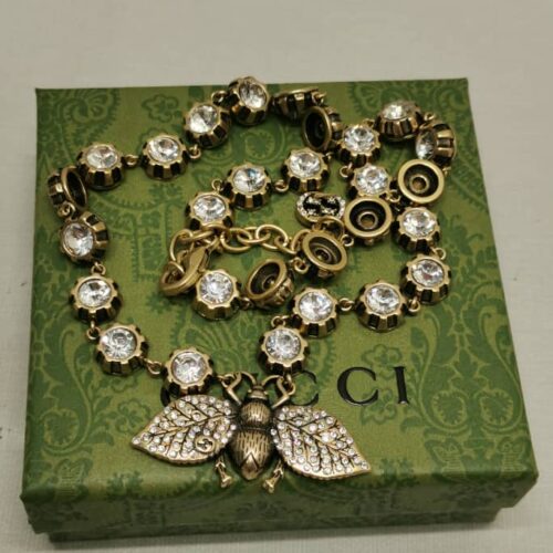 Alternative view of Gucci Bee Crystals Necklace Gold ‎629989 J1d50 8062