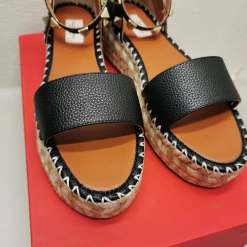 Alternative view of Valentino Garavani Rockstud Leather Flatform Espadrille Sandals 55mm 261807F124000