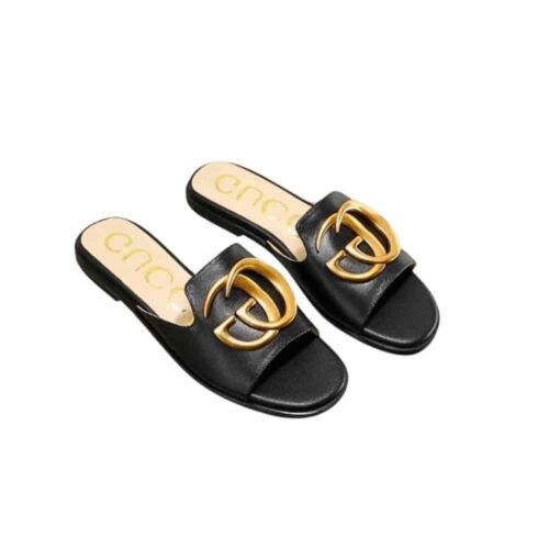 Gucci Princetown GG Leather Slide Sandal Black