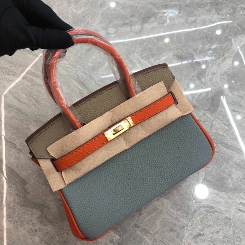 Hermes Birkin Mini Epsom Gold Hardware Handbag Multicolor 20Cm - Image 3