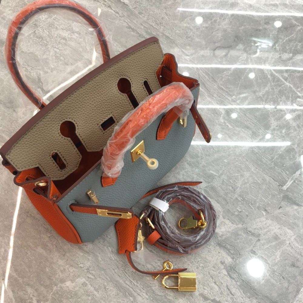 Hermes Birkin Mini Epsom Gold Hardware Handbag Multicolor 20Cm - Image 8