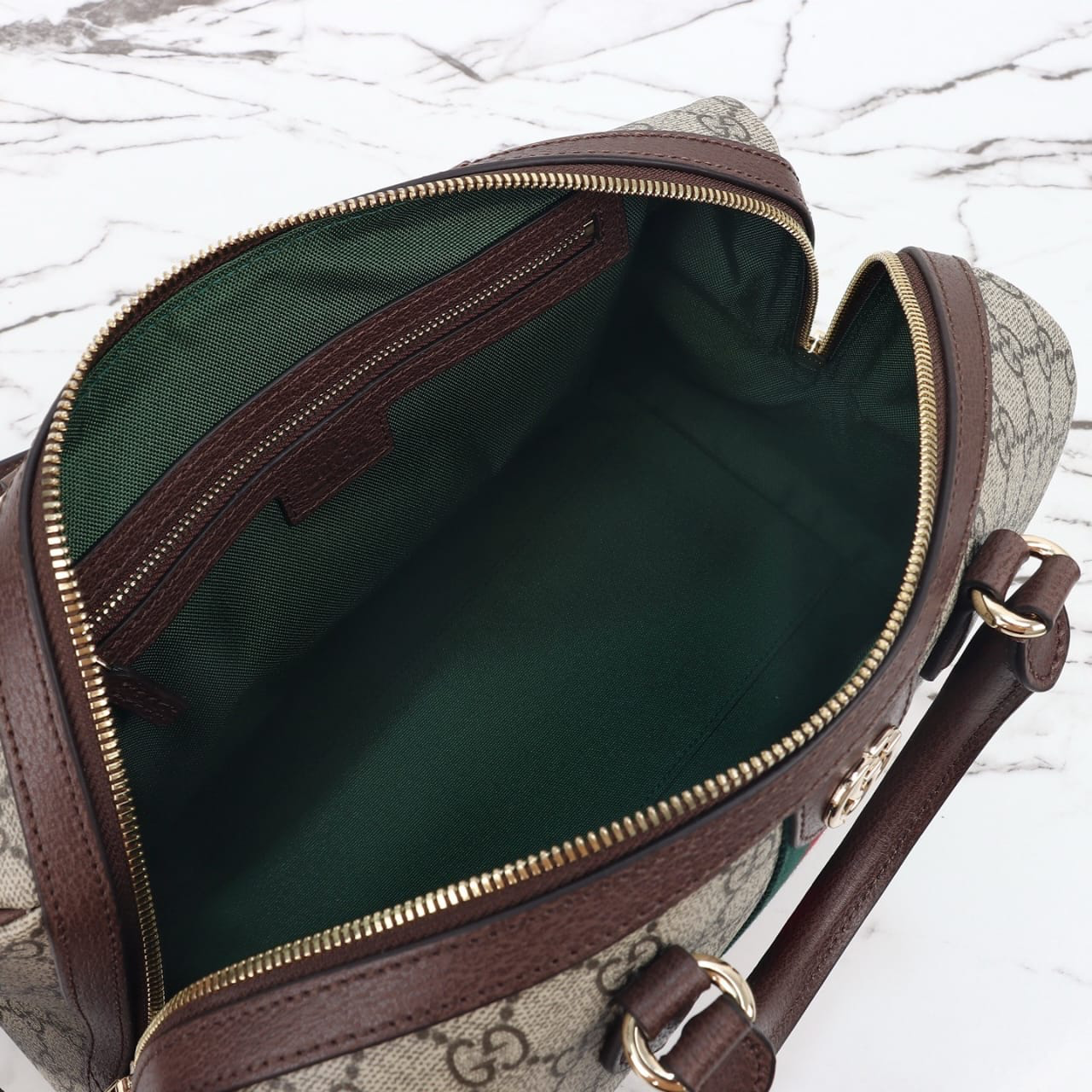 Gucci Ophidia Large Boston Bag Beige And Dark Brown 30cm 836824 FAE0J 9867 - Image 5