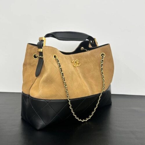 Alternative view of [Super Vip 1:1] Chanel Shopping Bag Gold Tone Metal Beige And Black 36Cm AS5657 B20827 U1536
