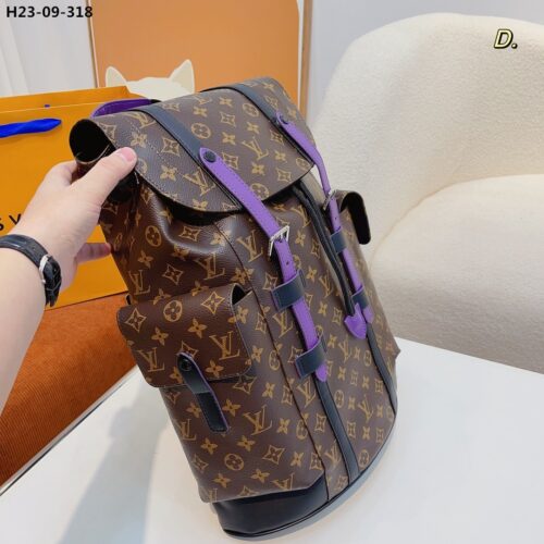 Alternative view of Louis Vuitton Christopher Monogram Macassar Canvas Backpack Brown And Purple 45Cm M46247