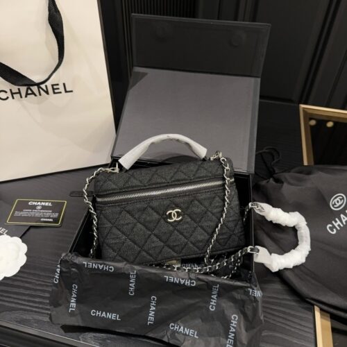 Alternative view of Chanel Classic Small Denim Vanity Case Black 19cm