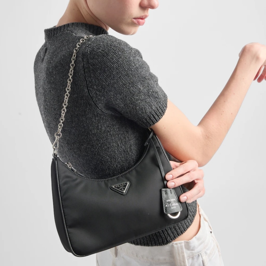 Prada Re Edition 2005 Re Nylon Shoulder Bag Black 22cm 1BH204 R064 F0002 V V9L - Image 7