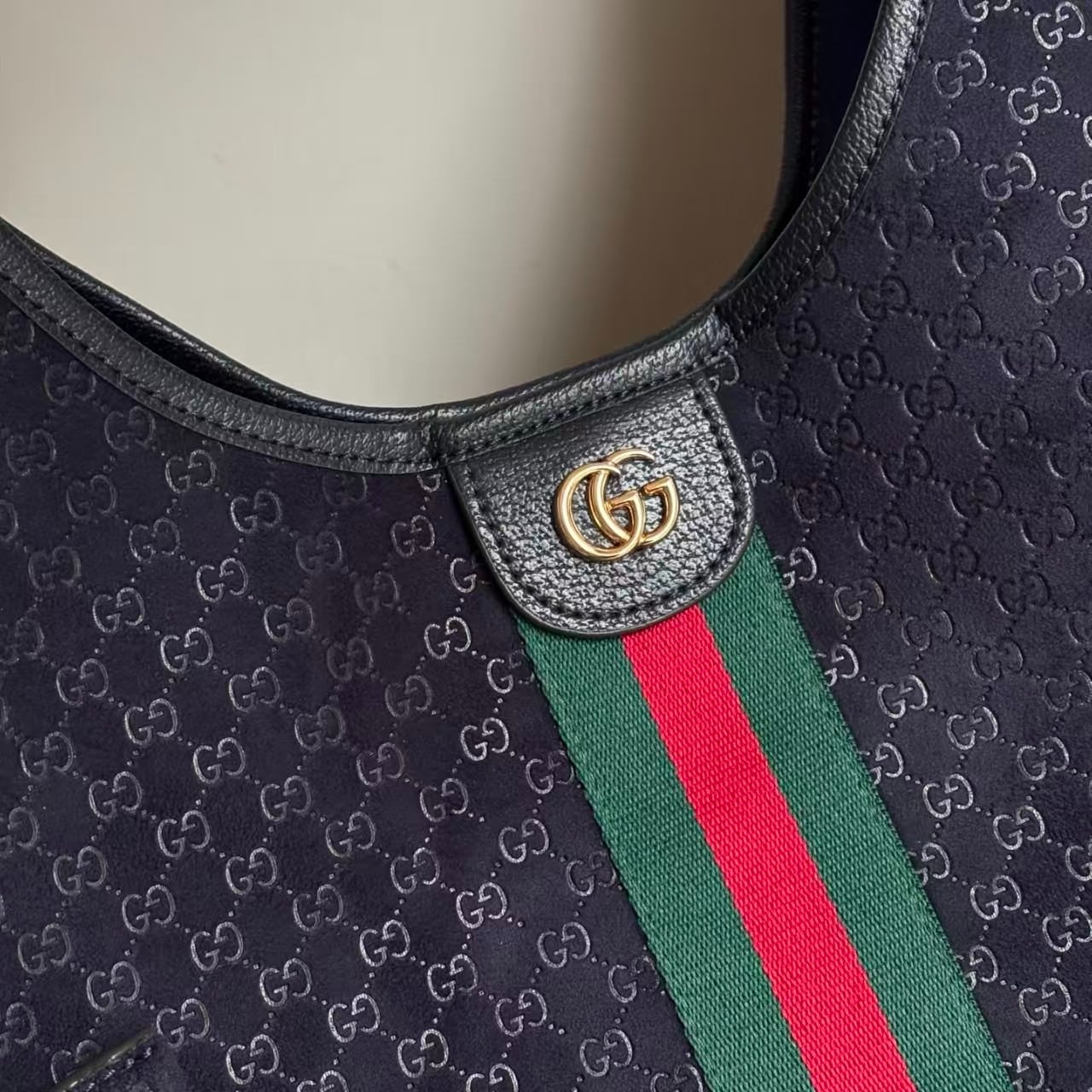 Gucci Giglio Large Suede Tote Bag Dark Blue 60Cm 853971 Caabv 4541 - Image 5