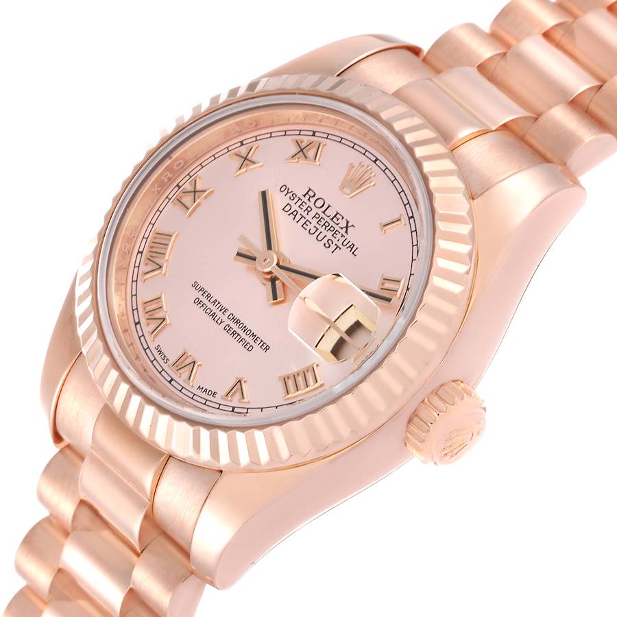 Rolex President Rose Gold Rose Roman Dial Ladies Watch 36MM - Image 3