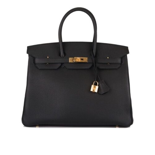 Hermes Birkin 35 Togo Leather Gold-tone Hardware Handbag Black 35Cm