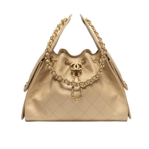 Chanel 25 Small Grained Leather Handbags Beige 26cm