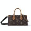 Louis Vuitton Onthego East West Chain Monogram Reverse Handle Bag Brown 25Cm M14236
