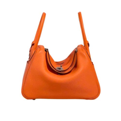 Hermes Lindy 26 Leather Handbag Orange 26Cm