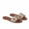 Louis Vuitton Lock It Flat Raffia Mule Cognac Brown