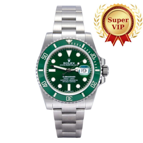 [Super Vip 1:1] Rolex Submariner Date Oyster Oystersteel White Gold And Green 40Mm 116610Lv 0002