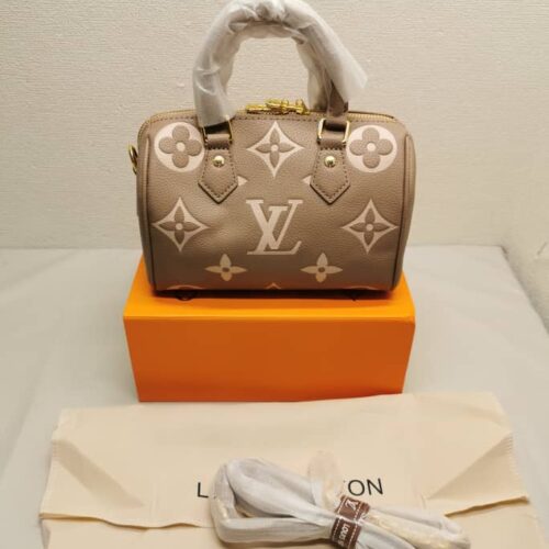 Alternative view of Louis Vuitton Speedy Bandoulière 20 Monogram Empreinte Handle Bag Tourterelle Gray 20Cm M46575