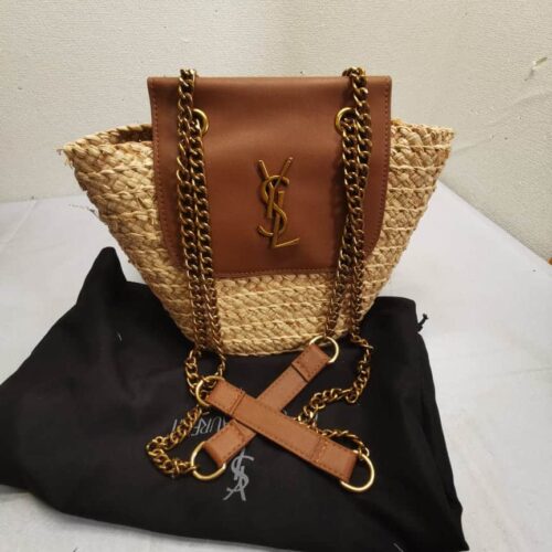 Alternative view of Saint Laurent Manon Mini Raffia And Aged Vegetable Tanned Leather Shoulder Bag Naturel 23Cm 774269Gaaed9051