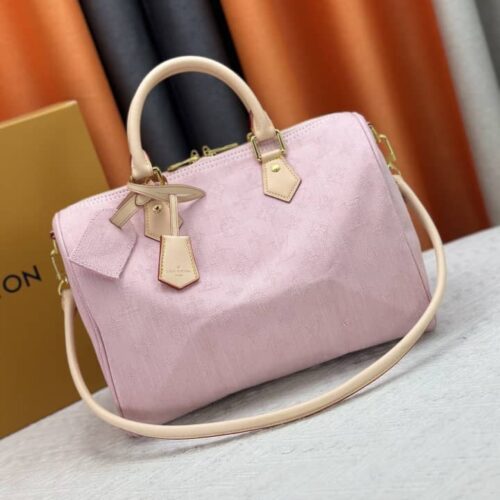 Alternative view of Louis Vuitton Speedy Soft 30 Monogram Denim Top Handle Bag Washed Pink 30Cm