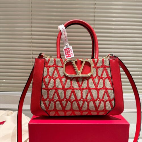 Alternative view of Valentino Garavani Toile Iconographe Canvas Tote Red 28Cm