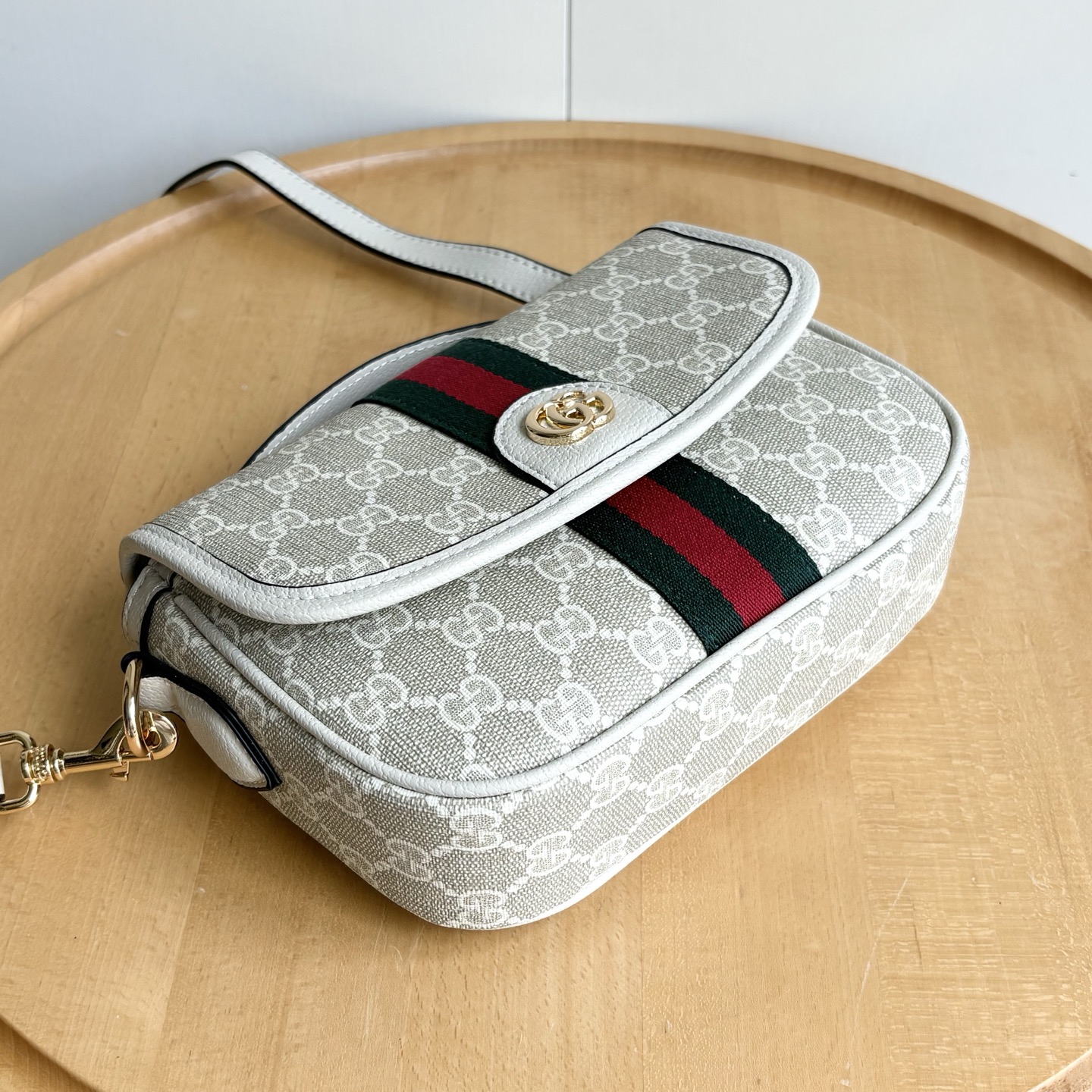 Gucci Ophidia Small GG Monogram Top Handle Bag Beige And White 20Cm 836843 FAE0J 9643 - Image 4