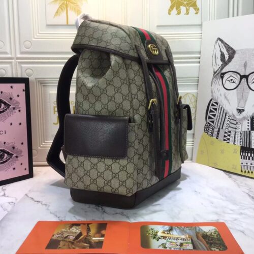 Alternative view of Gucci Ophidia Medium GG Supreme Canvas Backpack Beige Brown 40cm 598140 HUHAT 8564