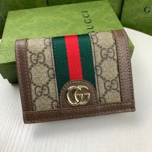 Alternative view of Gucci Ophidia Card Case Wallet GG Supreme Canvas Brown 11cm 523155 96IWG 8745