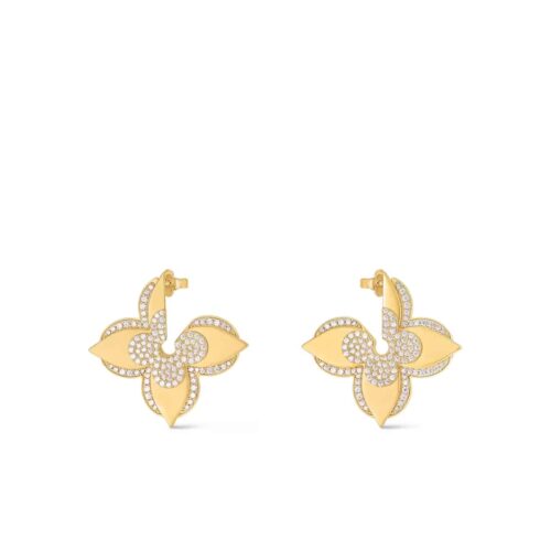 Louis Vuitton LV Medaillon Gold Tone Metal Earrings M01995
