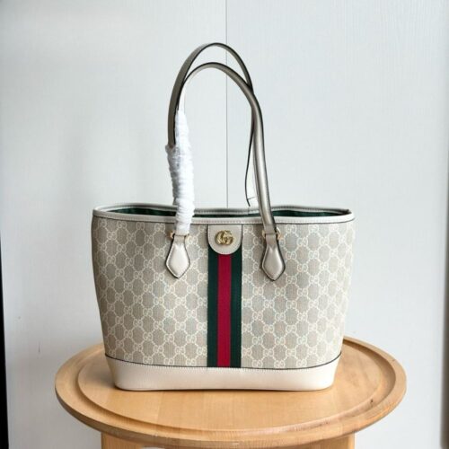 Alternative view of Gucci Ophidia Medium GG Monogram Tote Bag Beige And White 31Cm ‎836849 FAE0J 9643