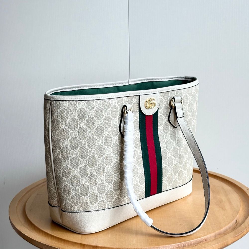 Gucci Ophidia Medium GG Monogram Tote Bag Beige And White 31Cm 836849 FAE0J 9643 - Image 6