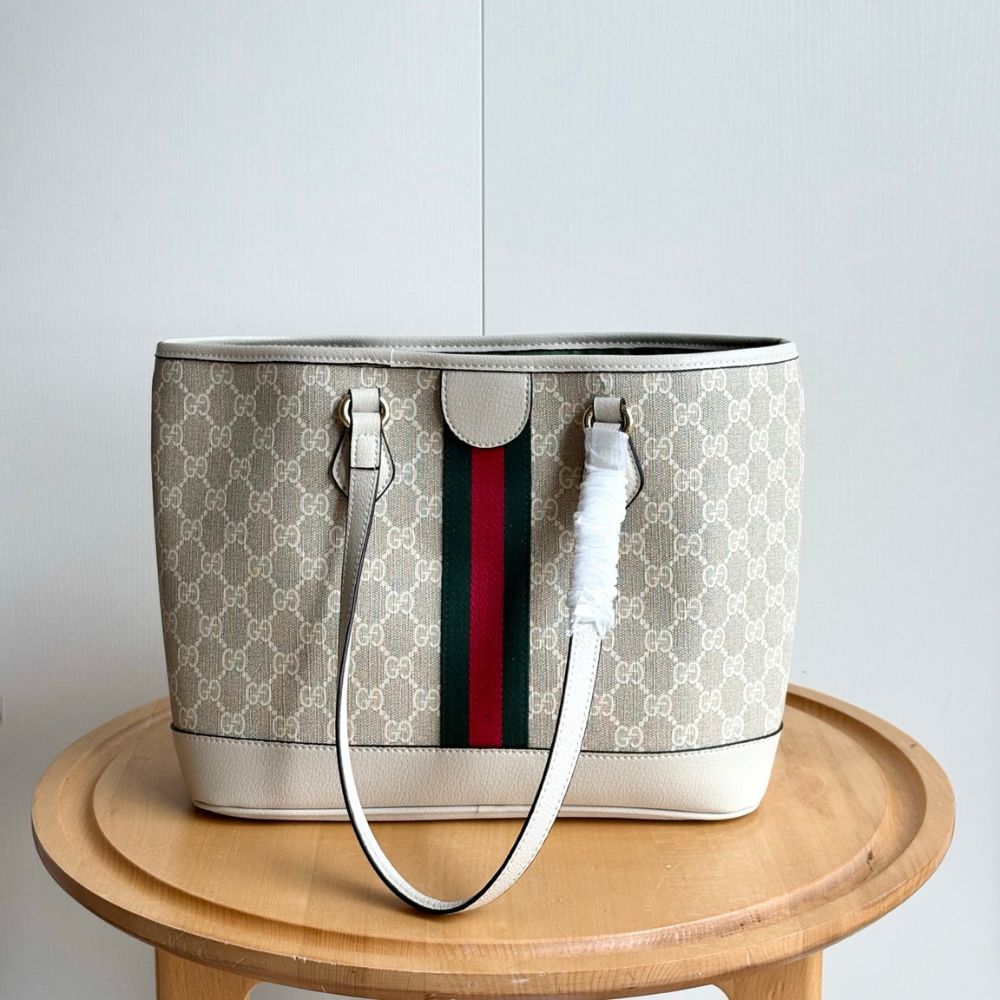 Gucci Ophidia Medium GG Monogram Tote Bag Beige And White 31Cm 836849 FAE0J 9643 - Image 5