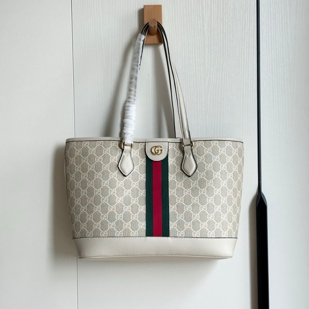 Gucci Ophidia Medium GG Monogram Tote Bag Beige And White 31Cm 836849 FAE0J 9643 - Image 3
