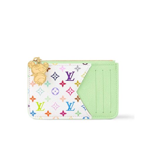 Louis Vuitton x Murakami Romy Monogram Empreinte Card Holder Wallet Green Tea 12cm M13800