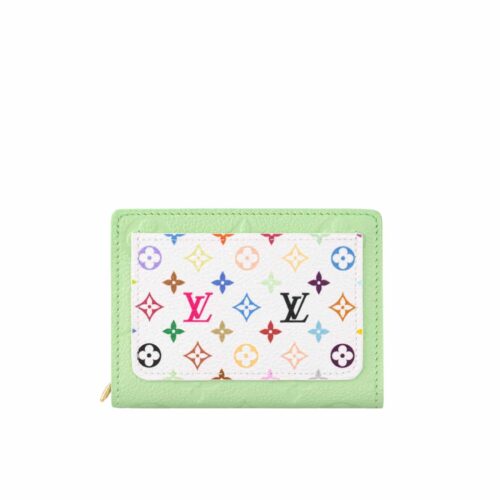 Louis Vuitton x Murakami Portefeuille Claire Multicolor Monogram Wallet Green Tea 11cm M13619