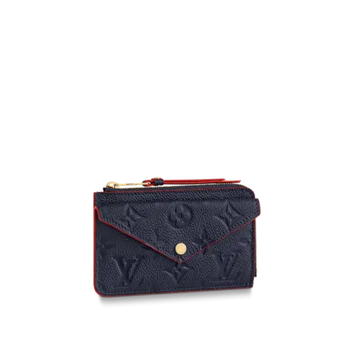 Louis Vuitton Recto Verso Monogram Empreinte Card Holder Navy Blue Red 13cm M69420