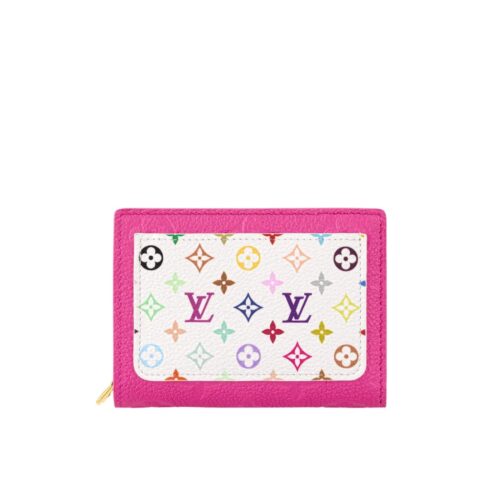 Louis Vuitton x Murakami Portefeuille Claire Multicolor Monogram Wallet Kawaii Pink 11cm 