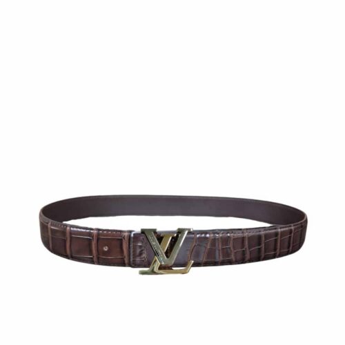 Louis Vuitton LV Initiales Reversible Textured Leather Belt Brown 38mm