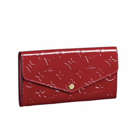 Louis Vuitton Sarah Monogram Vernis Wallet Red 19cm